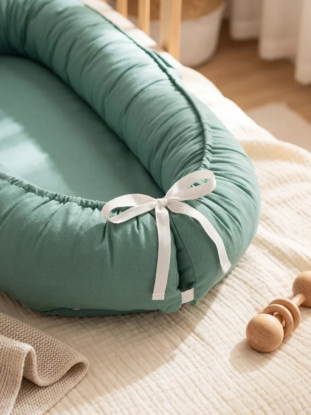 Soft Cotton Baby Nest — Contoured Sleeper Pod Design