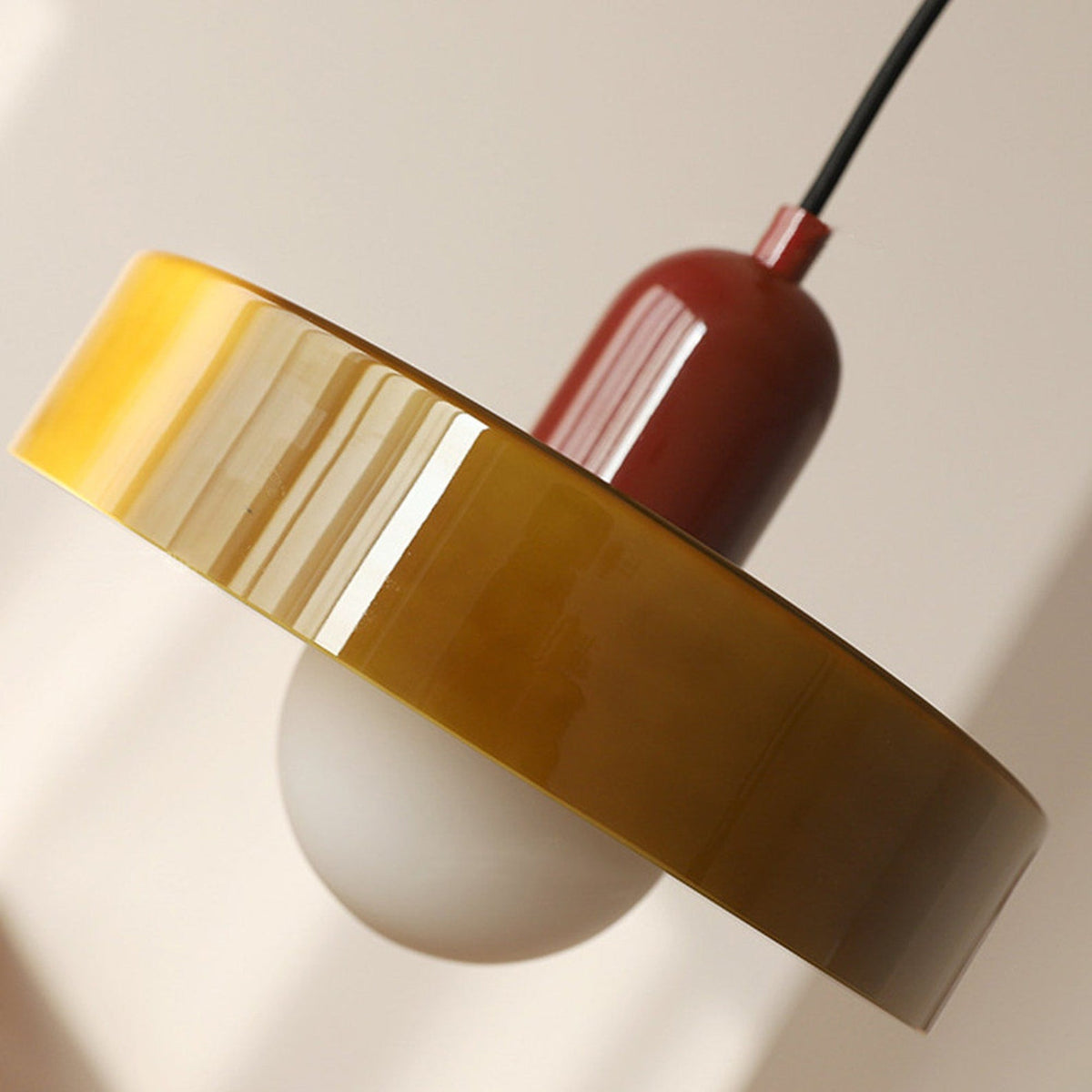 Liora Bauhaus Colored Glass Pendant Light - Adjustable Height Suspension