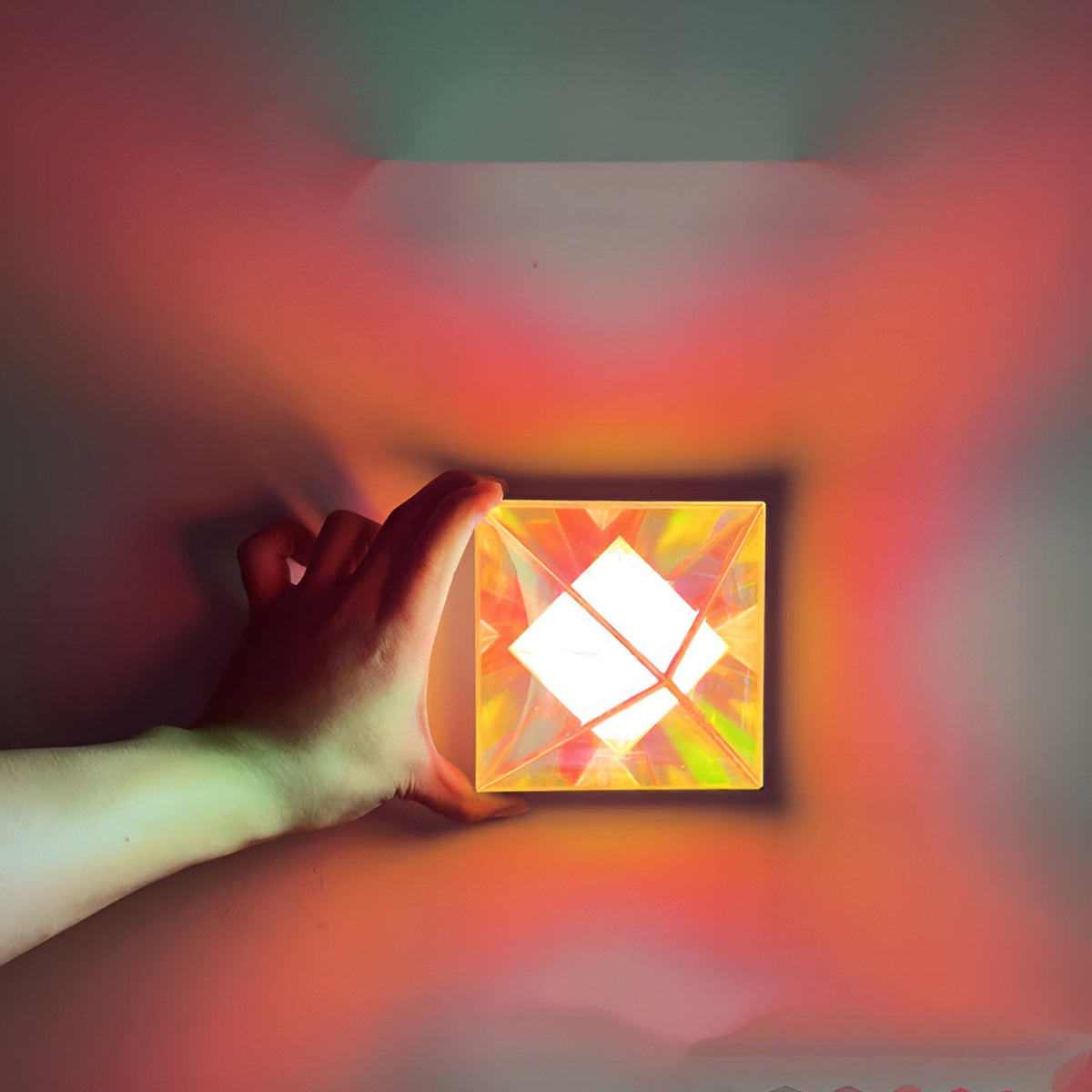 Crystal Light Pyramid — Mesmerizing Neon Color Display