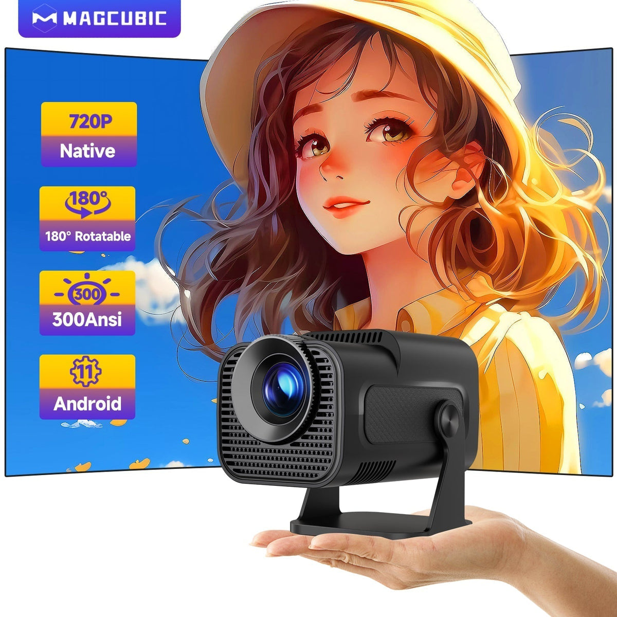 Magcubic 4K Mini Projector — Immersive Visuals and Sound
