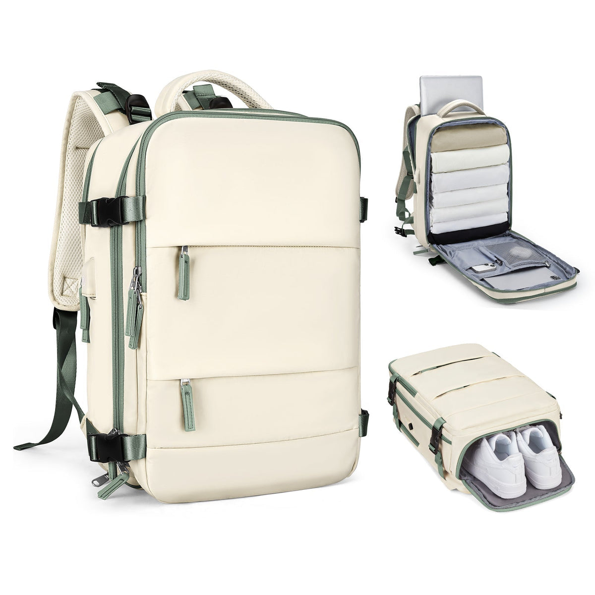 Mochila de viagem inteligente e expansível para mulheres e homens