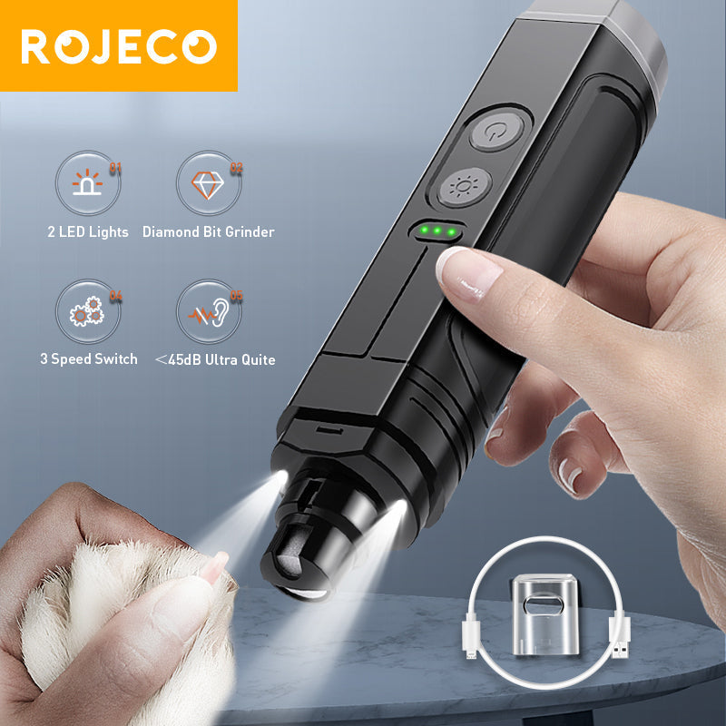 Coupe-ongles électrique pour animaux - lumière LED pour chiens et chats