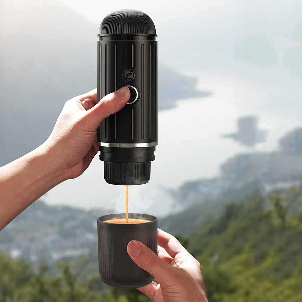 Portable Self-Heating Espresso Maker — USB-C, Ground Coffee/Nespresso