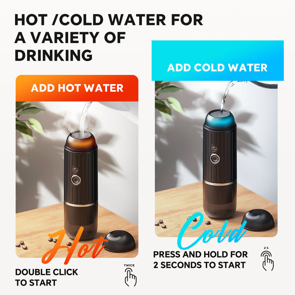 Portable Self-Heating Espresso Maker — USB-C, Ground Coffee/Nespresso