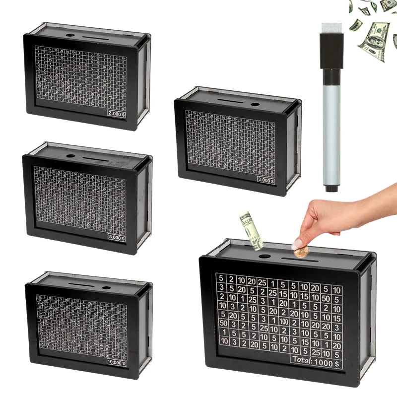 Wooden Piggy Bank for Adults with Counter | Filindra
