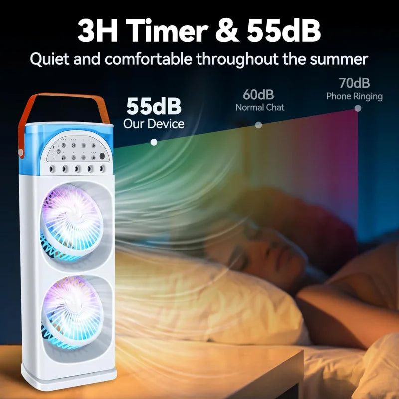 Mini Portable Airconditioner with Humidifier & LED Light | Filindra