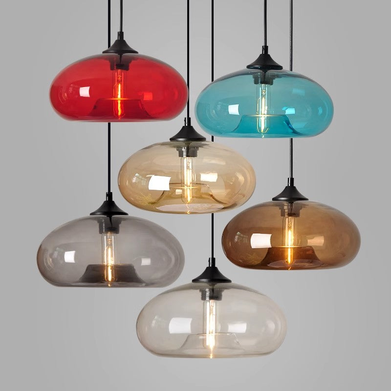 Azora Pendant Light With Glass In Retro Colorful Style For Living Spaces