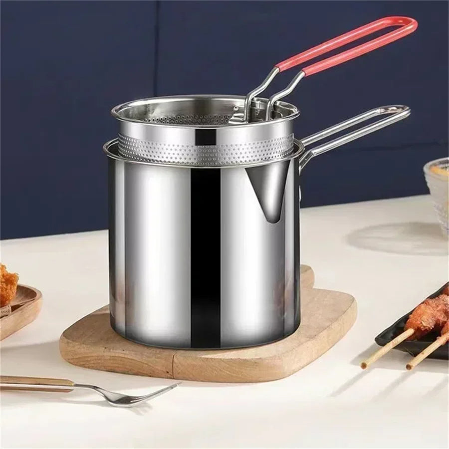 1200ML Deep Fryer Pot with Strainer | Filindra