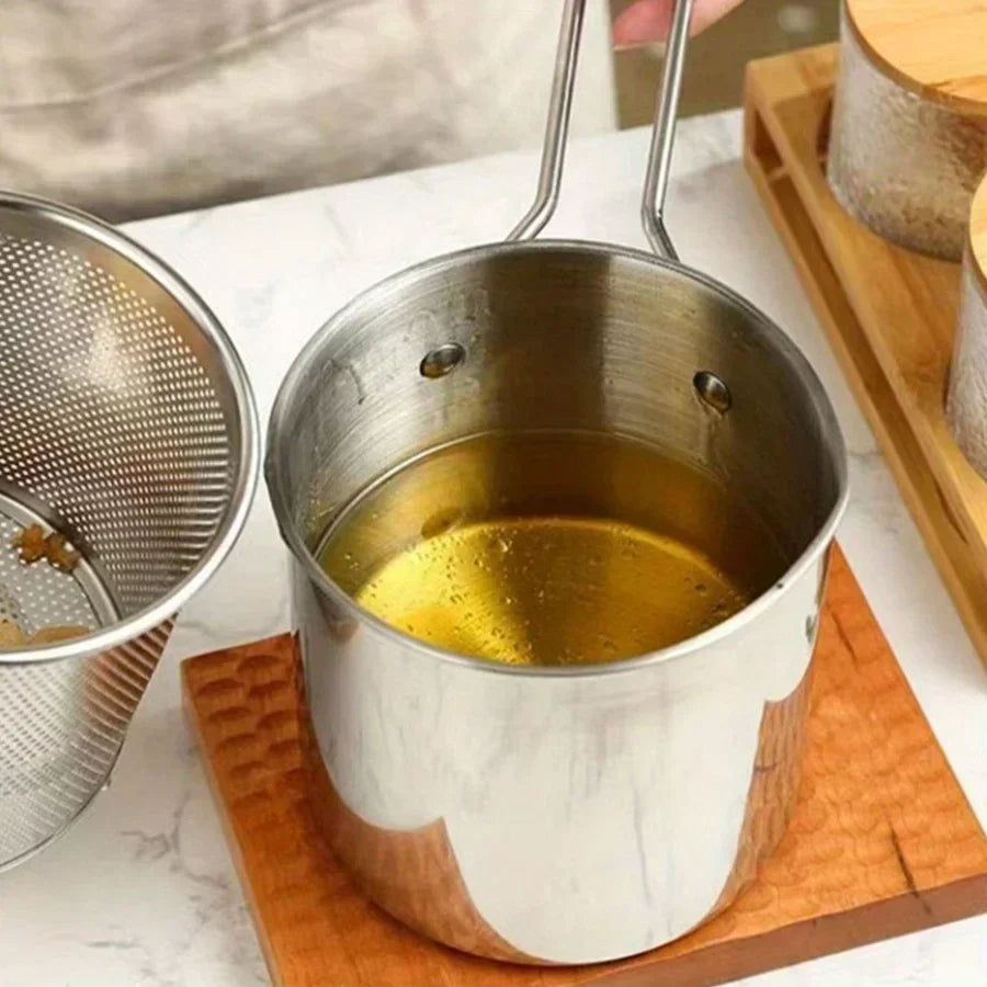 1200ML Deep Fryer Pot with Strainer | Filindra