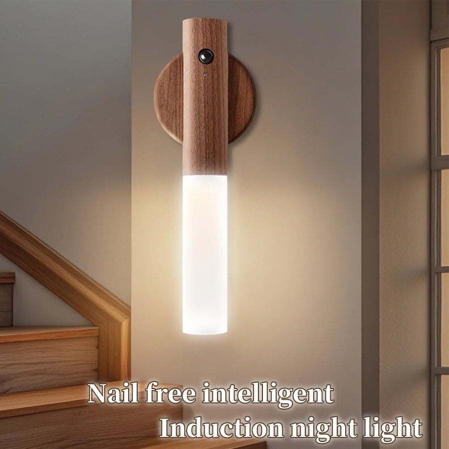 Wood Grain Motion Sensor Night Light with Magnetic Base | Filindra