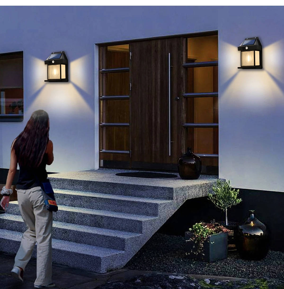 2 Set Solar Wall Lamp Outdoor | Filindra