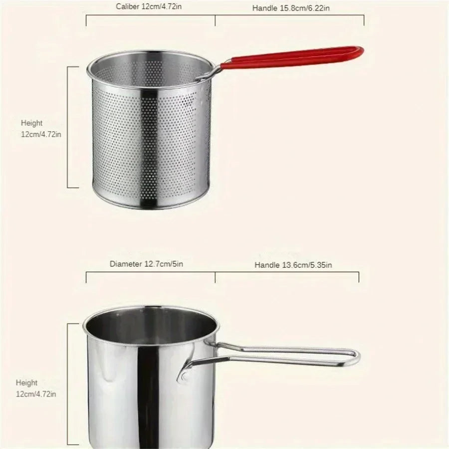 1200ML Deep Fryer Pot with Strainer | Filindra