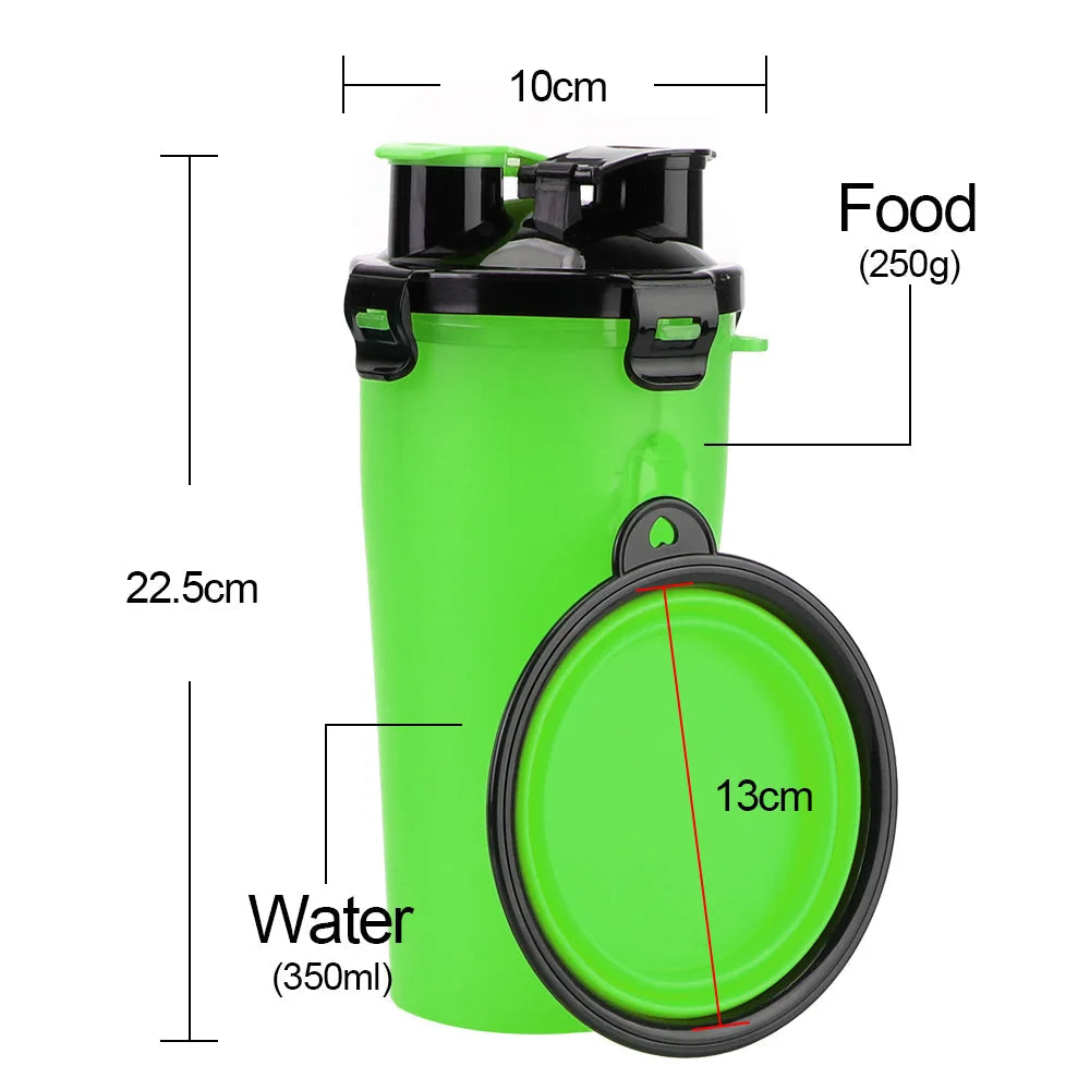 2in1 Collapsible Pet Water Bottle and Feeder | Filindra
