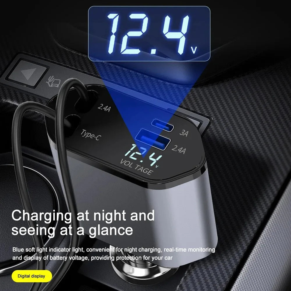 120W Retractable Car Charger | Filindra