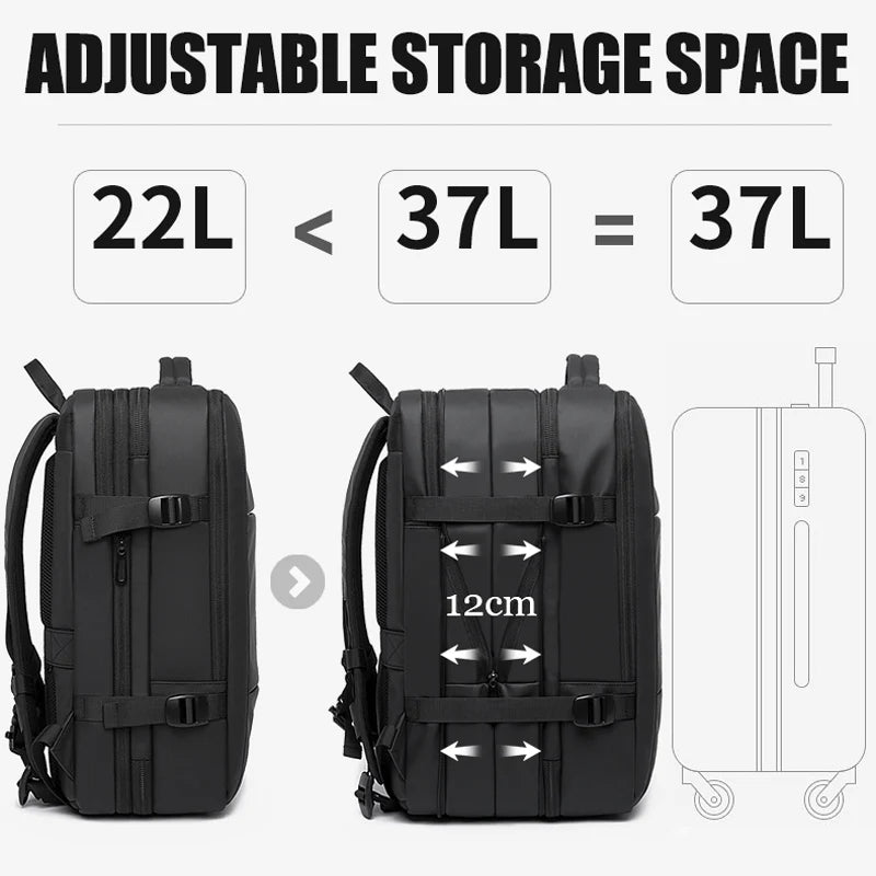 Expandable Waterproof Travel Backpack — Durable Travel Bag