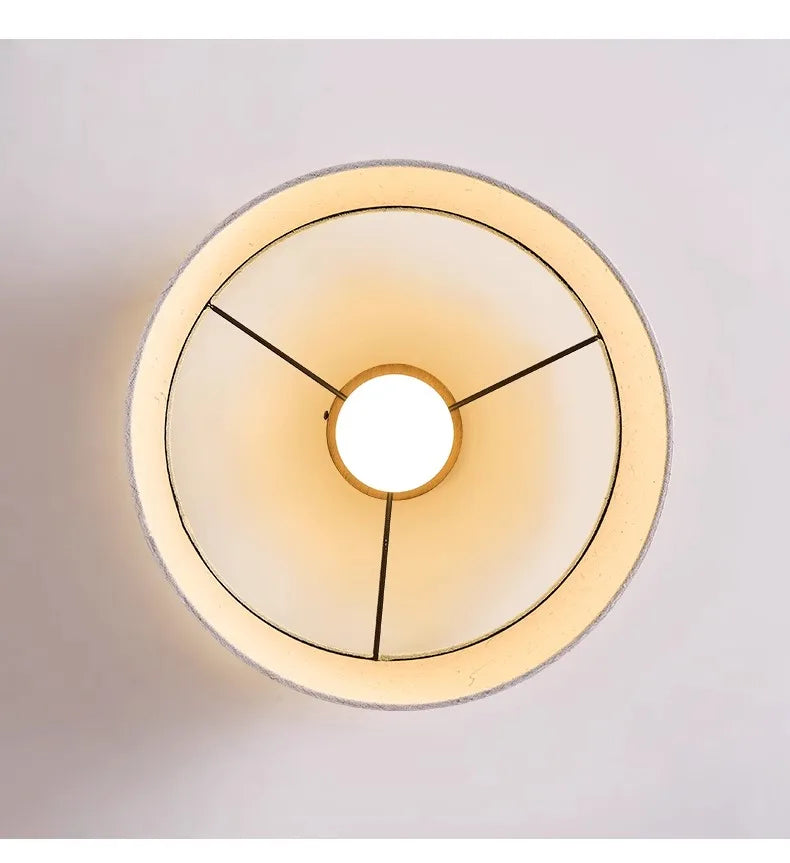 Kairo Ceiling Light With Cream Shade, Rice Paper And Wood