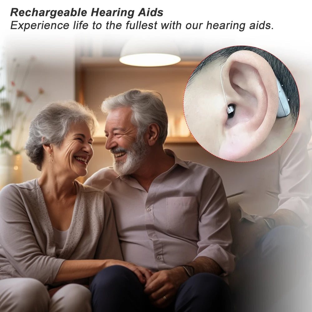 Nabíjecí sluchadla — Bluetooth, ovládání pomocí aplikace, čtyři režimy, redukce šumu