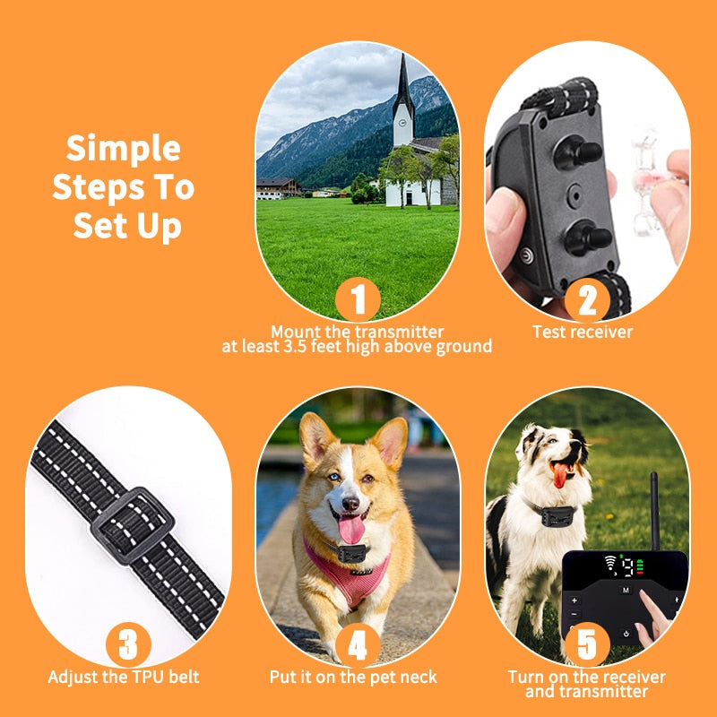 Collier de dressage pour chien avec clôture sans fil KairoGuard — Récepteur étanche 2,4G