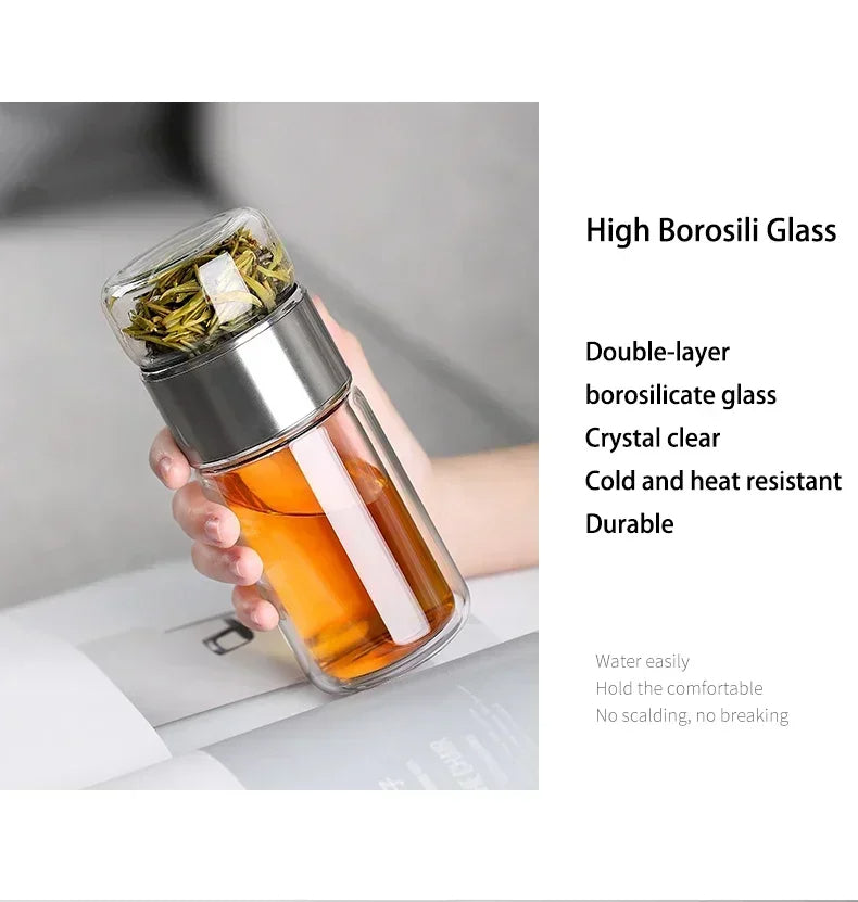 430ml Borosilicate Glass Double Layer Tea Infuser | Filindra