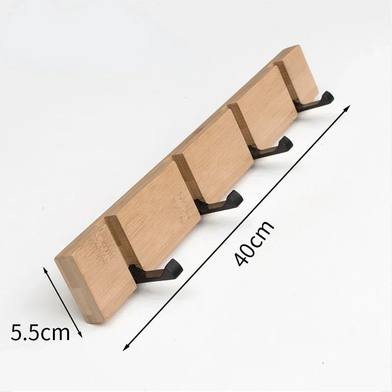 Wooden Wall-Mounted Coat Rack with Hidden Coat Hook | Filindra