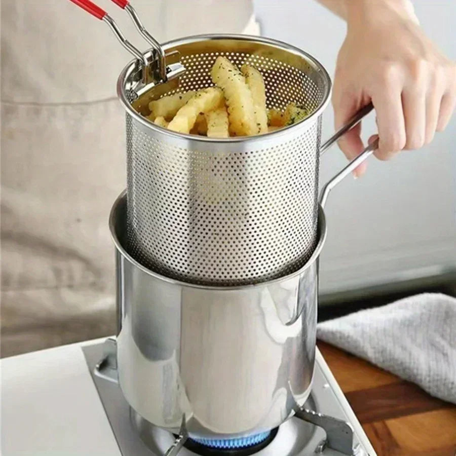 1200ML Deep Fryer Pot with Strainer | Filindra