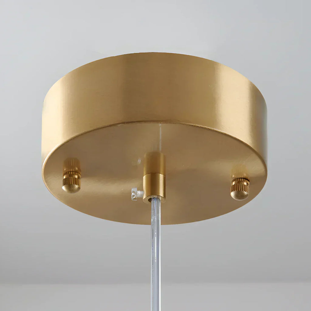 FjordAura Nordic Pendant Light With Glass Globe And Gold Frame For Dining Rooms