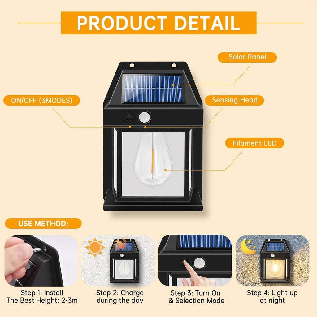 2 Set Solar Wall Lamp Outdoor | Filindra