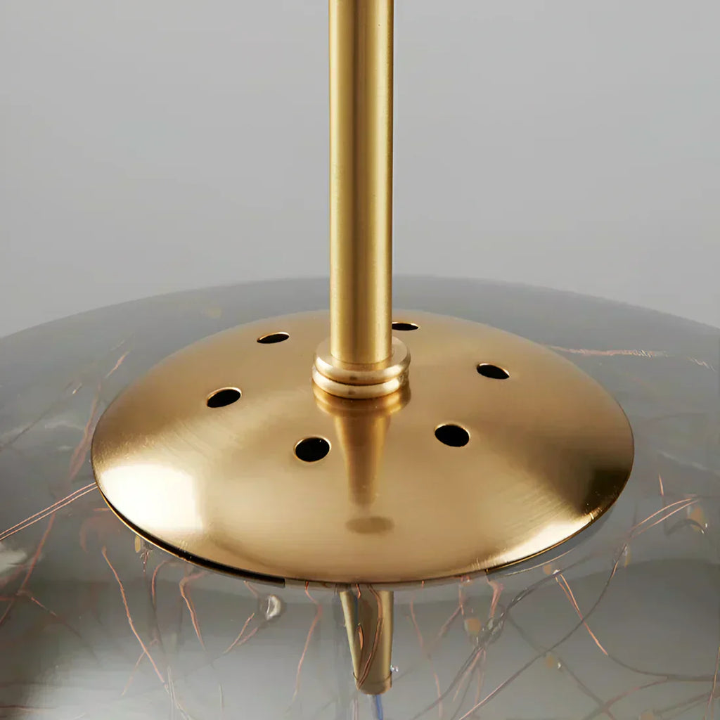 FjordAura Nordic Pendant Light With Glass Globe And Gold Frame For Dining Rooms