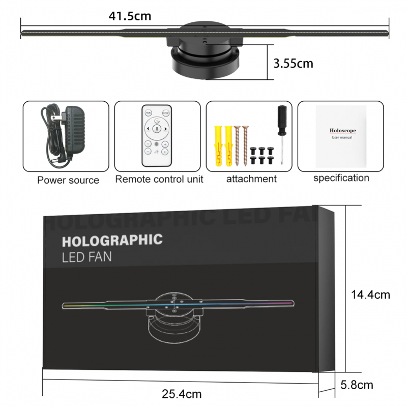 Ventilador holográfico 3D para publicidad — Pantalla de alta definición