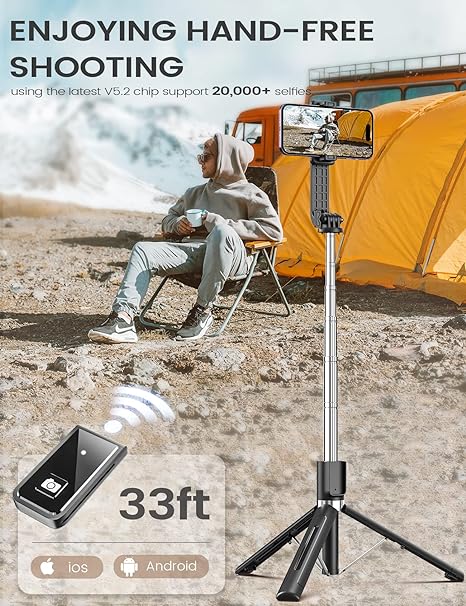 6 In 1 Wireless Bluetooth Selfie Stick With Fill Light | Filindra