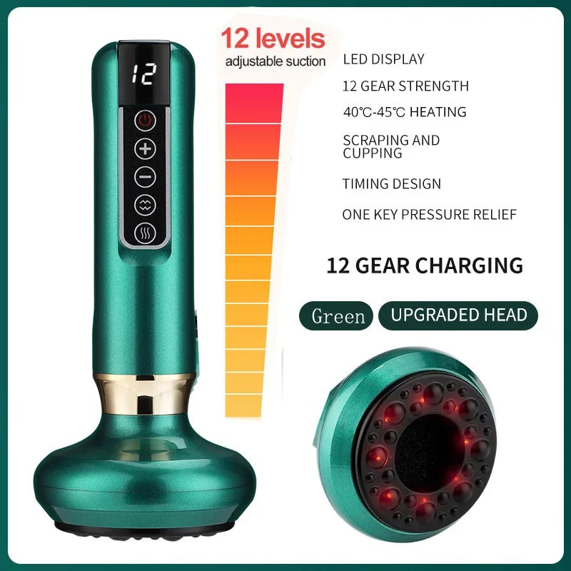 Elektrisk cupping-massager – vakuum-gua sha og infrarød varme