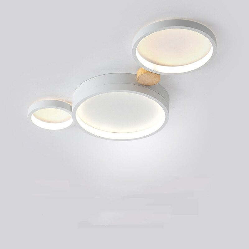 Plafonnier en métal blanc et gris NovaLumen — Design contemporain