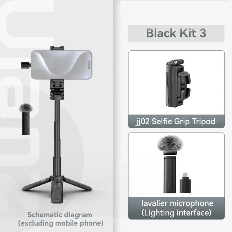 Bluetooth-Selfie-Stick-Stativ — ausziehbarer 4-teiliger 360°-Halter