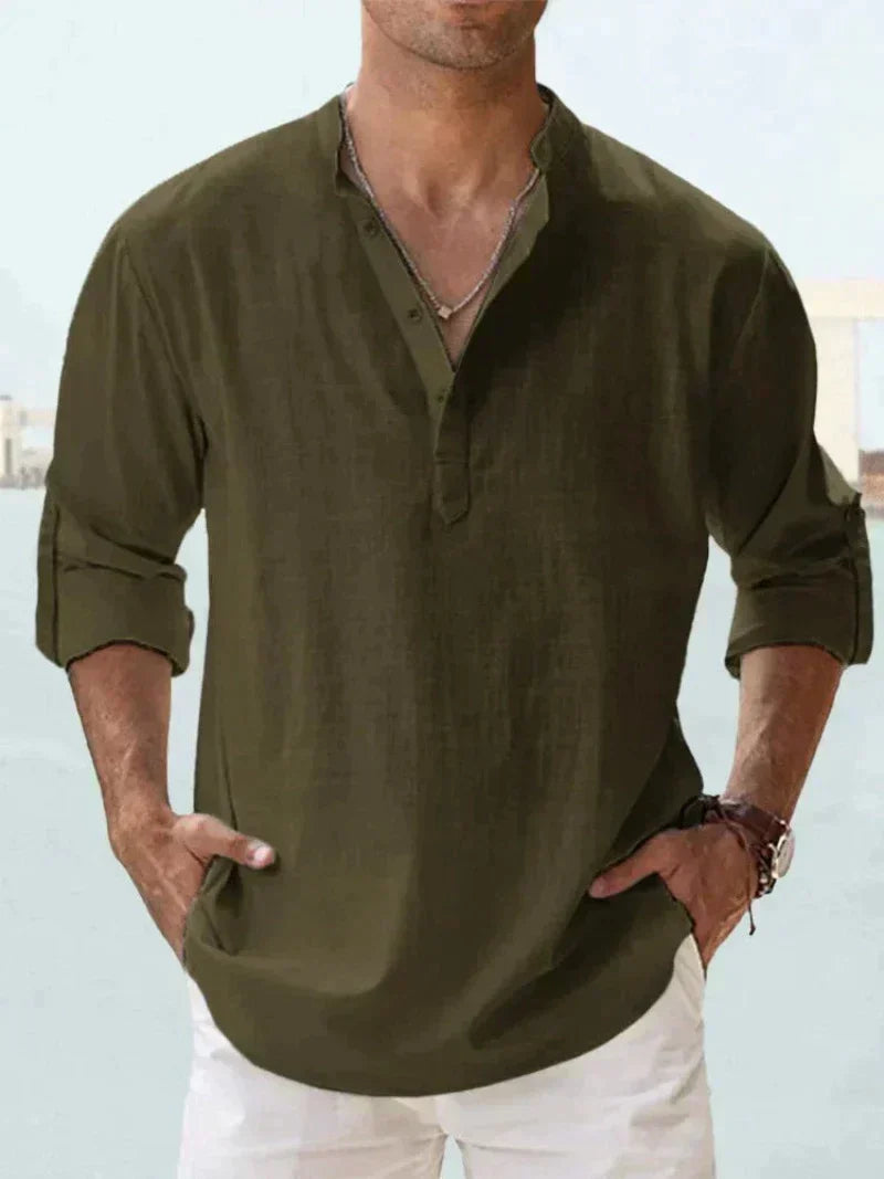 Erick Leinenhemd — Lässiger Sommer-Button-down-Stil für Herren