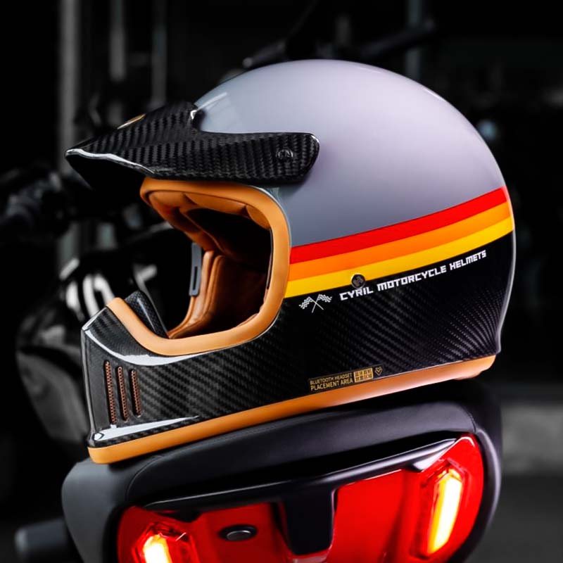 F380G Motorrad-Vollvisierhelm aus Carbonfaser — DOT/ECE-zugelassen