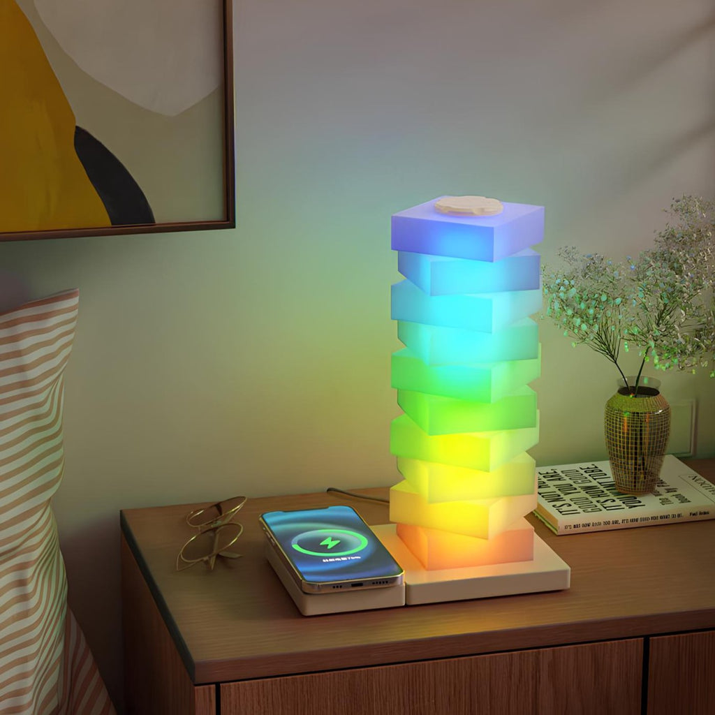 NovaGlow LED-lámpa — állítható hangulatvilágítás, vezeték nélküli töltő