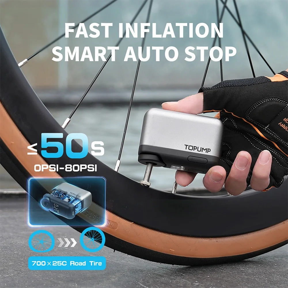 Mini pompa elettrica intelligente Pro per biciclette — Gonfiatore portatile rapido per pneumatici