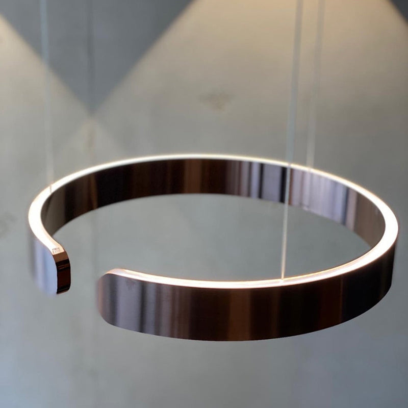 ModernLuxe moderne runde LED-Pendelleuchte – warmes Licht