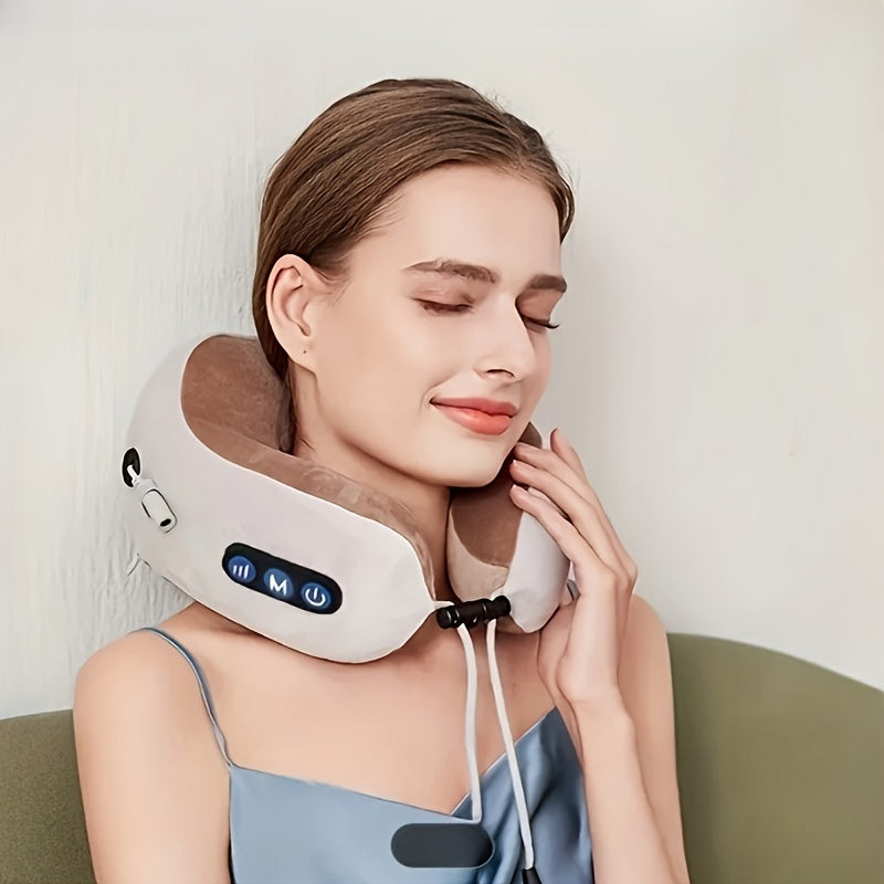 NovaRest U-formad nackkudde — mild vibrationsmassage