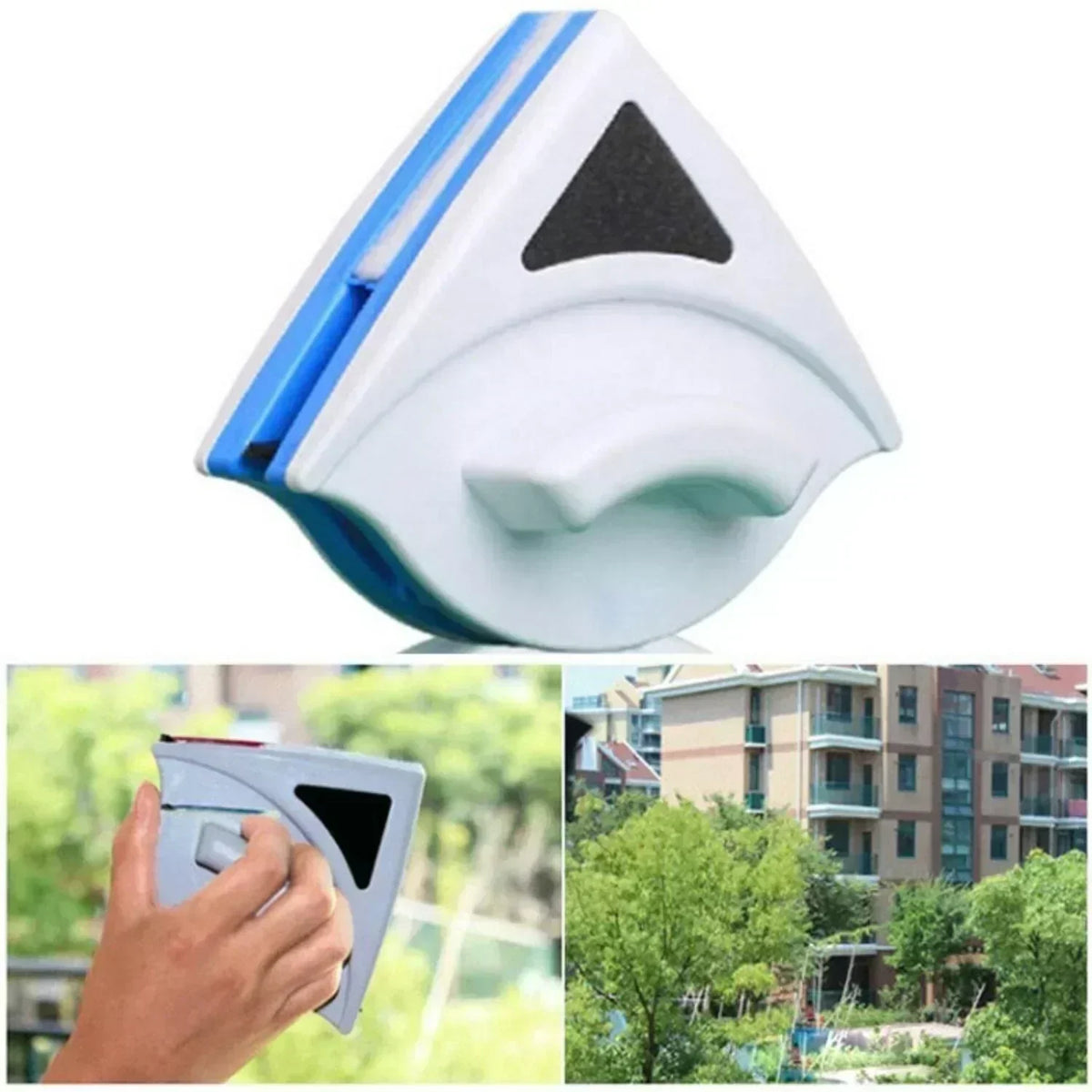 Kit de nettoyage de vitres magnétique double face ClearMag — Épaisseur de verre de 3 à 8 mm