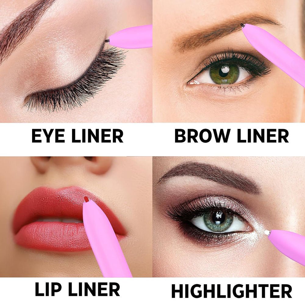 Make-up pero EasyGlow 4 v 1 — oční linky, rtěnka, obočí a rozjasňovač