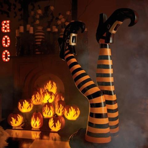Witch Leg Stakes, Set Of Two Yard Halloween Decoration | Filindra