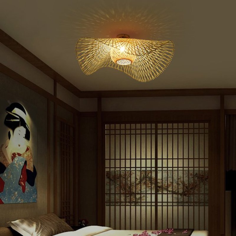 Nokari Rattan Pendant Light — Japanese Style Boho Design, Warm Glow