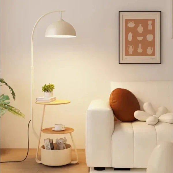 Deretia Nordic Glow Floor Lamp With Built-In Storage For Living Rooms
