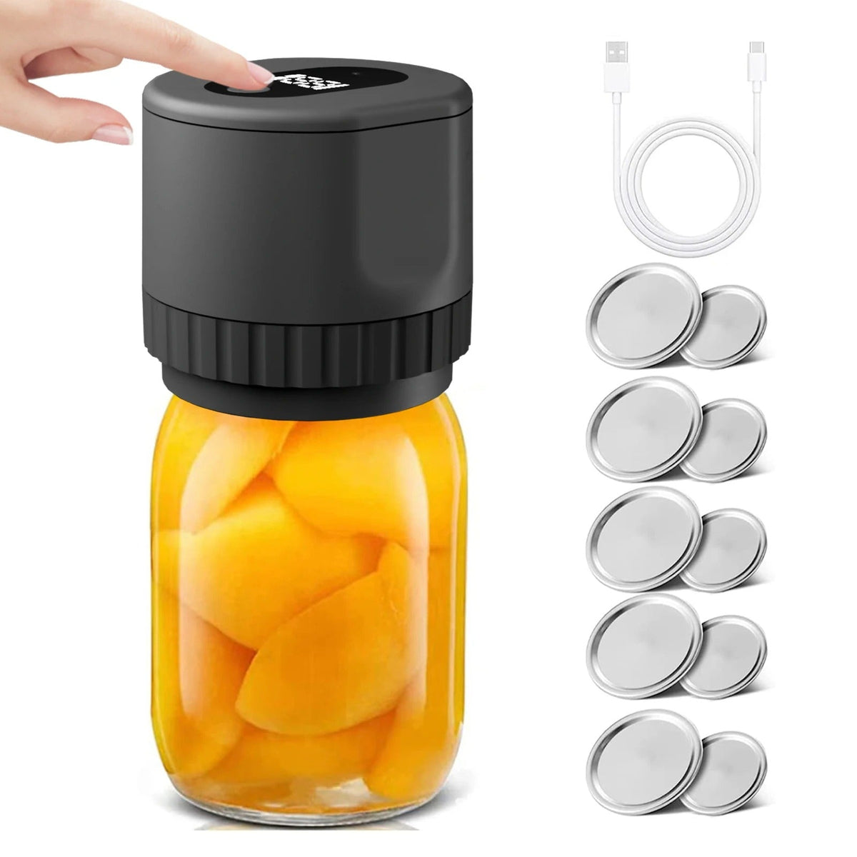 Premium Electric Mason Jar Vacuum Sealer Kit — Airtight Seal