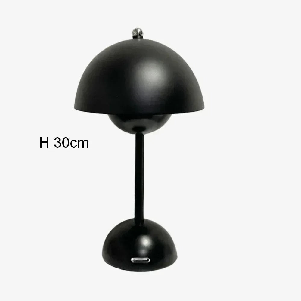 Lampe de table nordique en forme de champignon avec LED — Éclairage sans fil rechargeable
