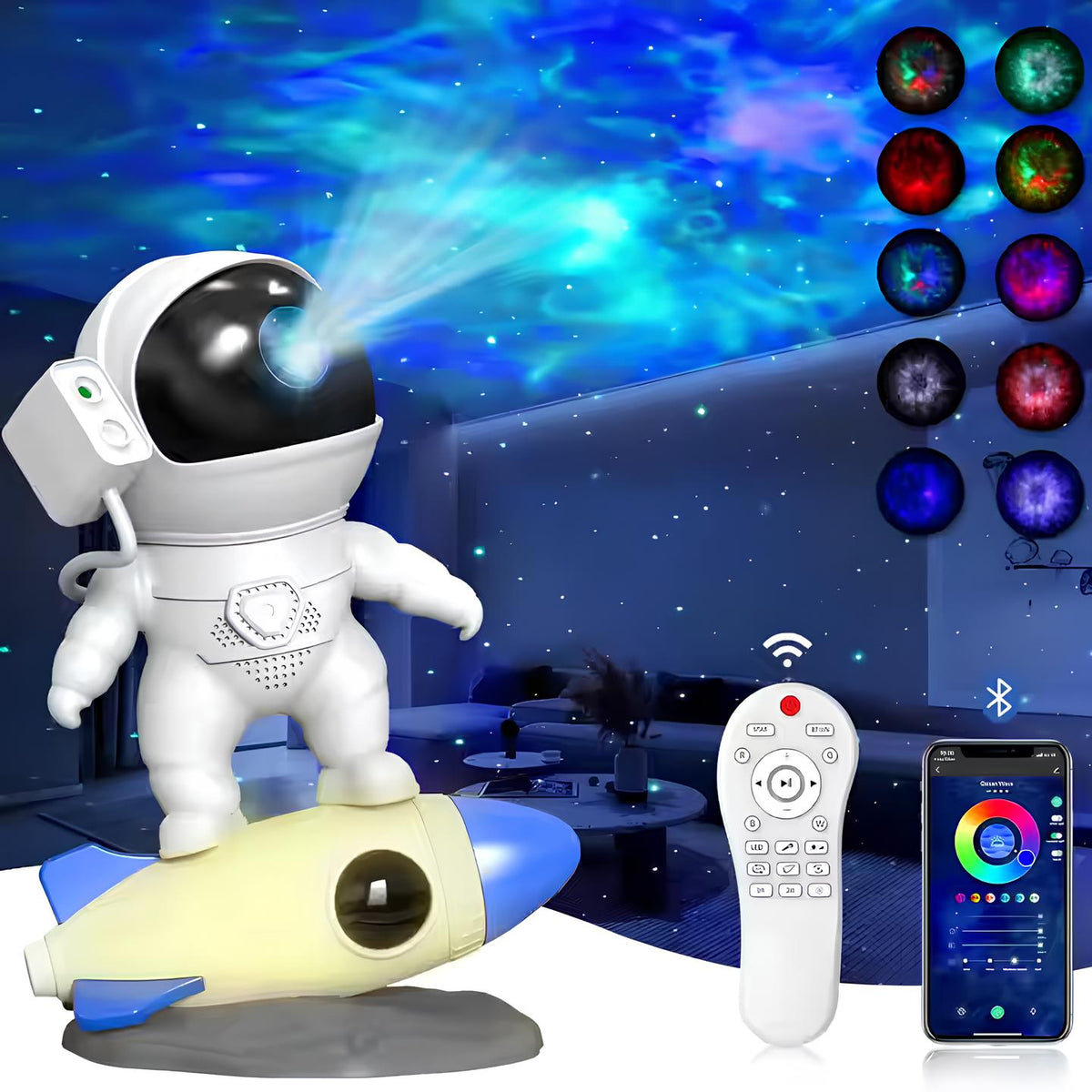 Astronaut-sterrenprojector voor het heelal — 4K-licht, Bluetooth-luidspreker