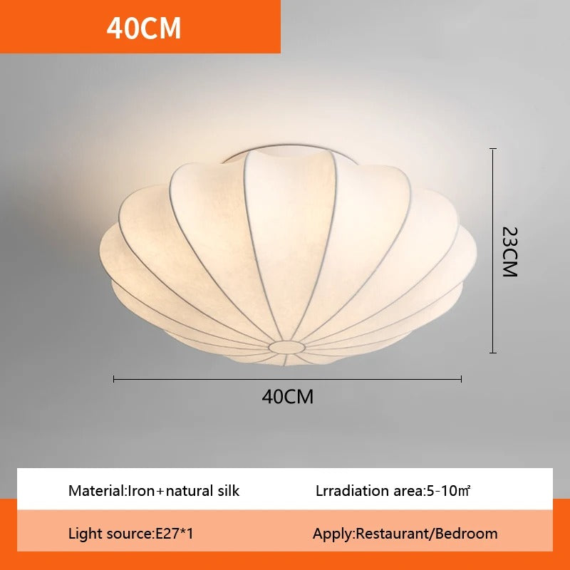 Zen Glow japanskinspirert silkeloftslampe — varmt lys