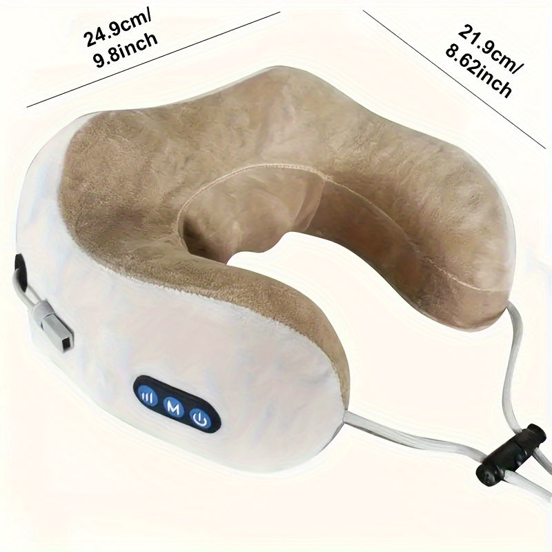 NovaRest U-formad nackkudde — mild vibrationsmassage