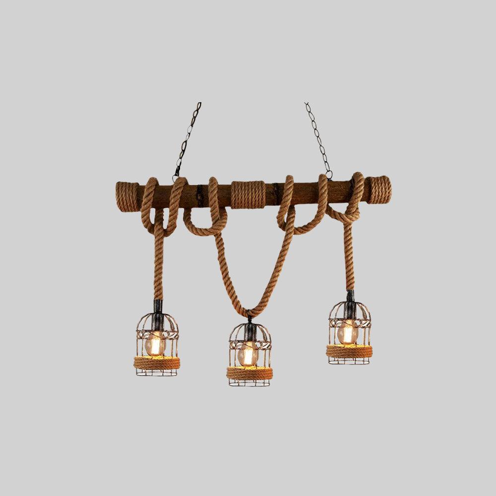 AstraLume Vintage Wood and Metal Pendant Light